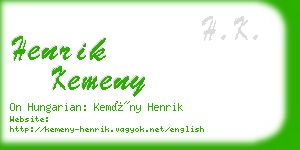 henrik kemeny business card